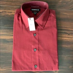 NWT Men’s Express Cranberry Button Down Extra Slim